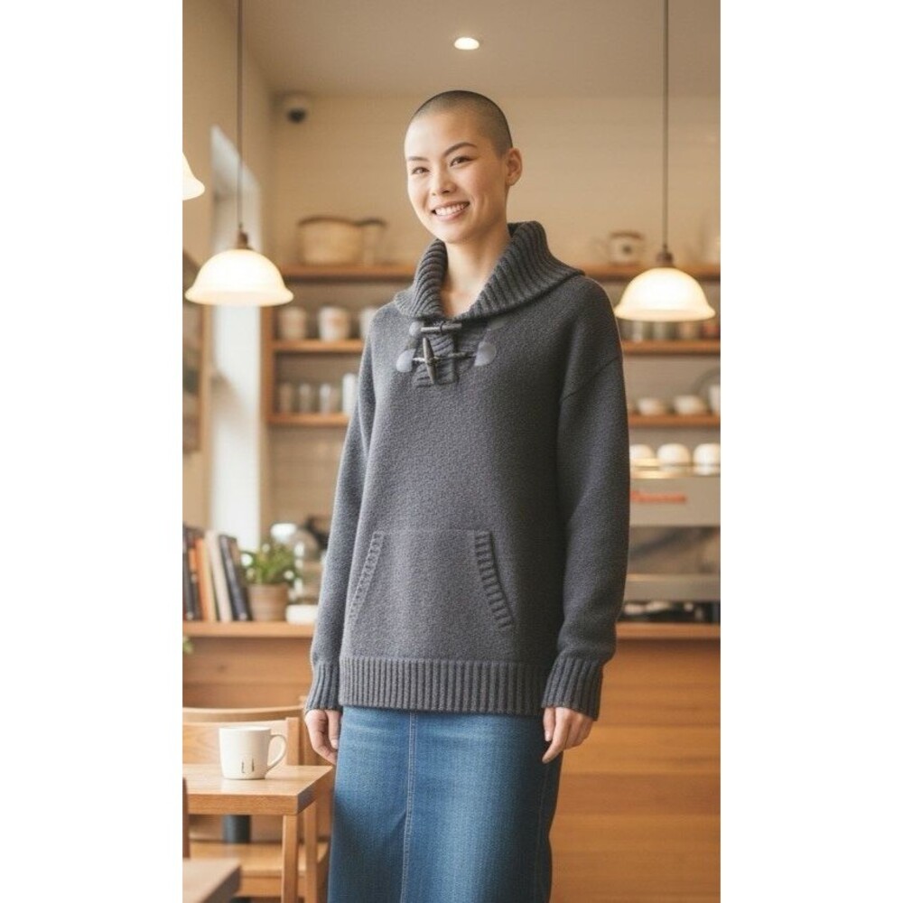 Ralph Lauren Black Label womens toggle button wool cashmere angora sweater Large